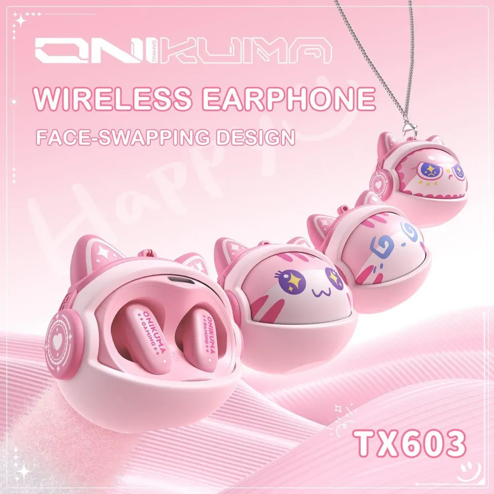 ONIKUMA TX603 oordopjes roze nekband ENC