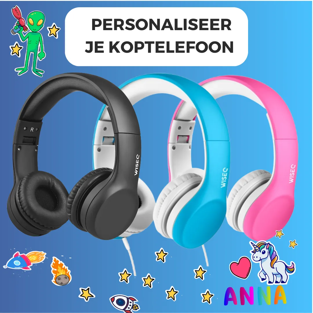 WiseQ Junior Bedrade Kinderkoptelefoon Blauw 85 dB