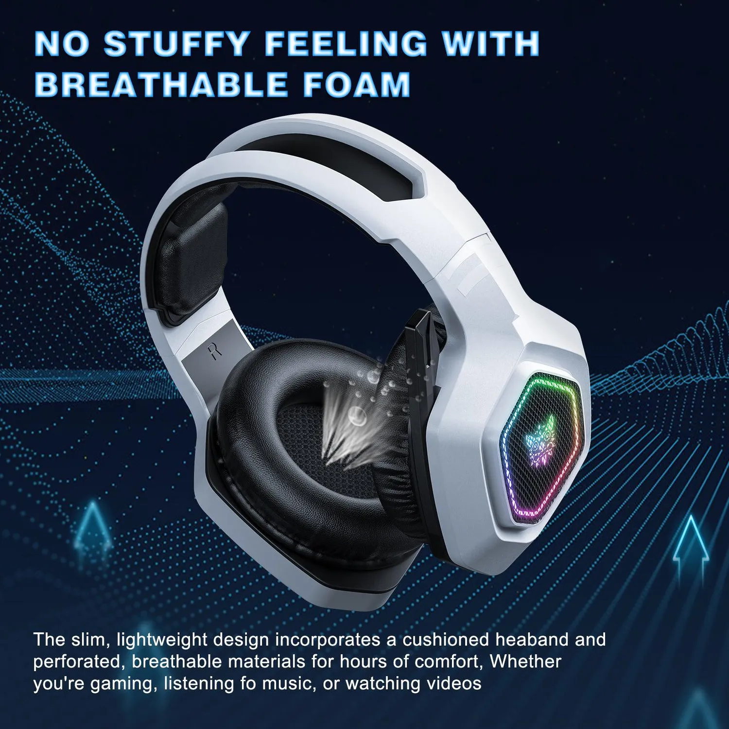 ONIKUMA B100 gaming headset draadloos 2.4GHz 50mm