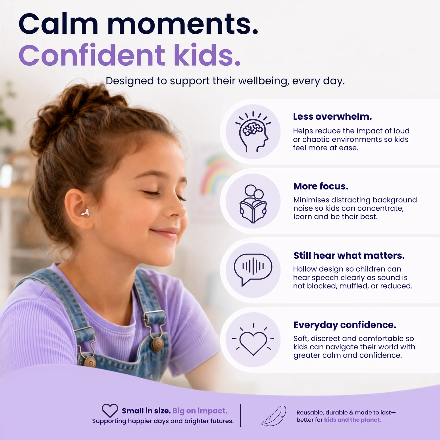 Flare Audio Calmer Kids oordopjes Translucent zonder koord