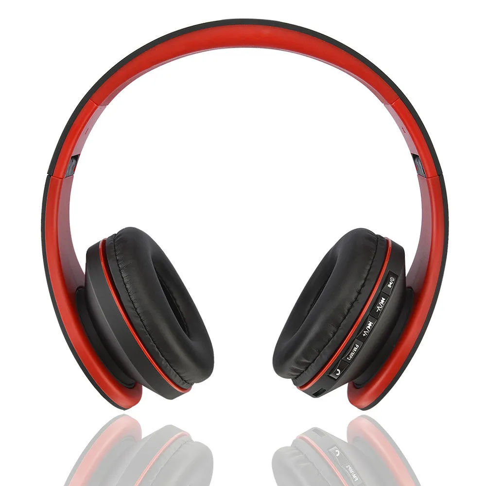 WISEQ BTwireless kinderkoptelefoon zwart-rood bluetooth