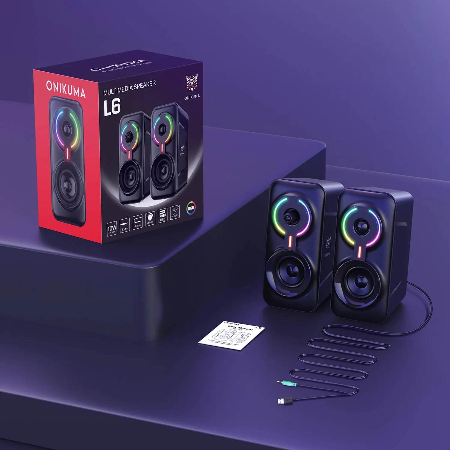 ONIKUMA L6 gaming speaker zwart Bluetooth RGB