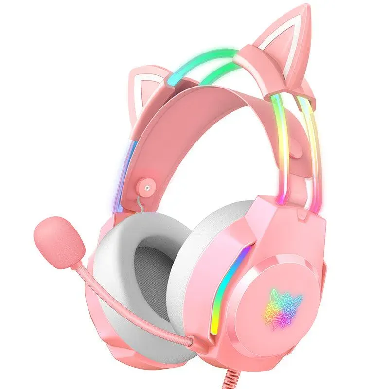ONIKUMA X26 gaming headset kattenoren roze