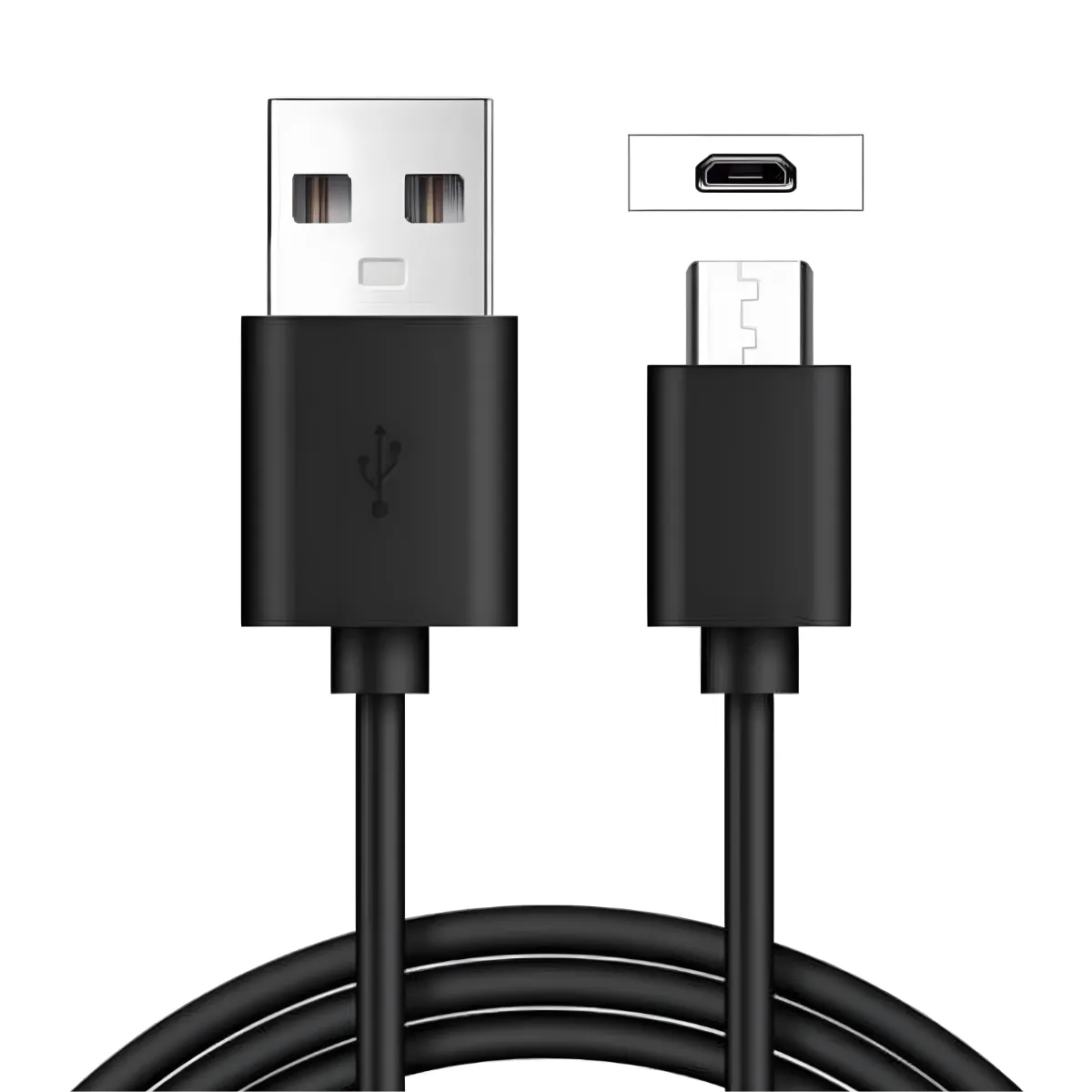 WISEQ Micro USB kabel 2 meter zwart opladen en data