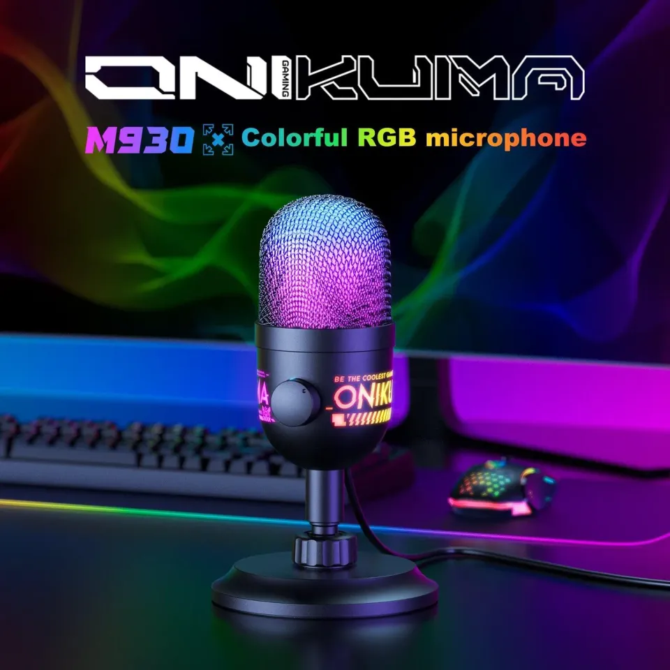 ONIKUMA M930 studio microfoon zwart USB met RGB