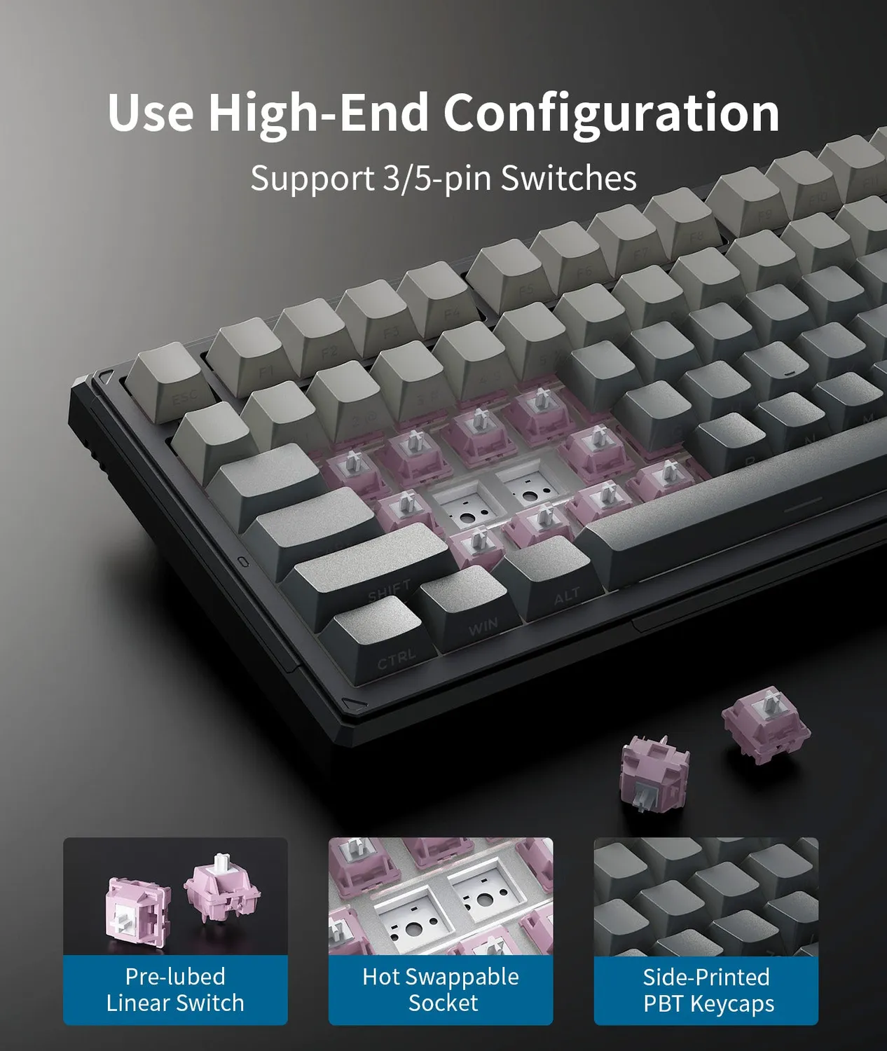 ONIKUMA G83 gaming toetsenbord zwart draadloos RGB