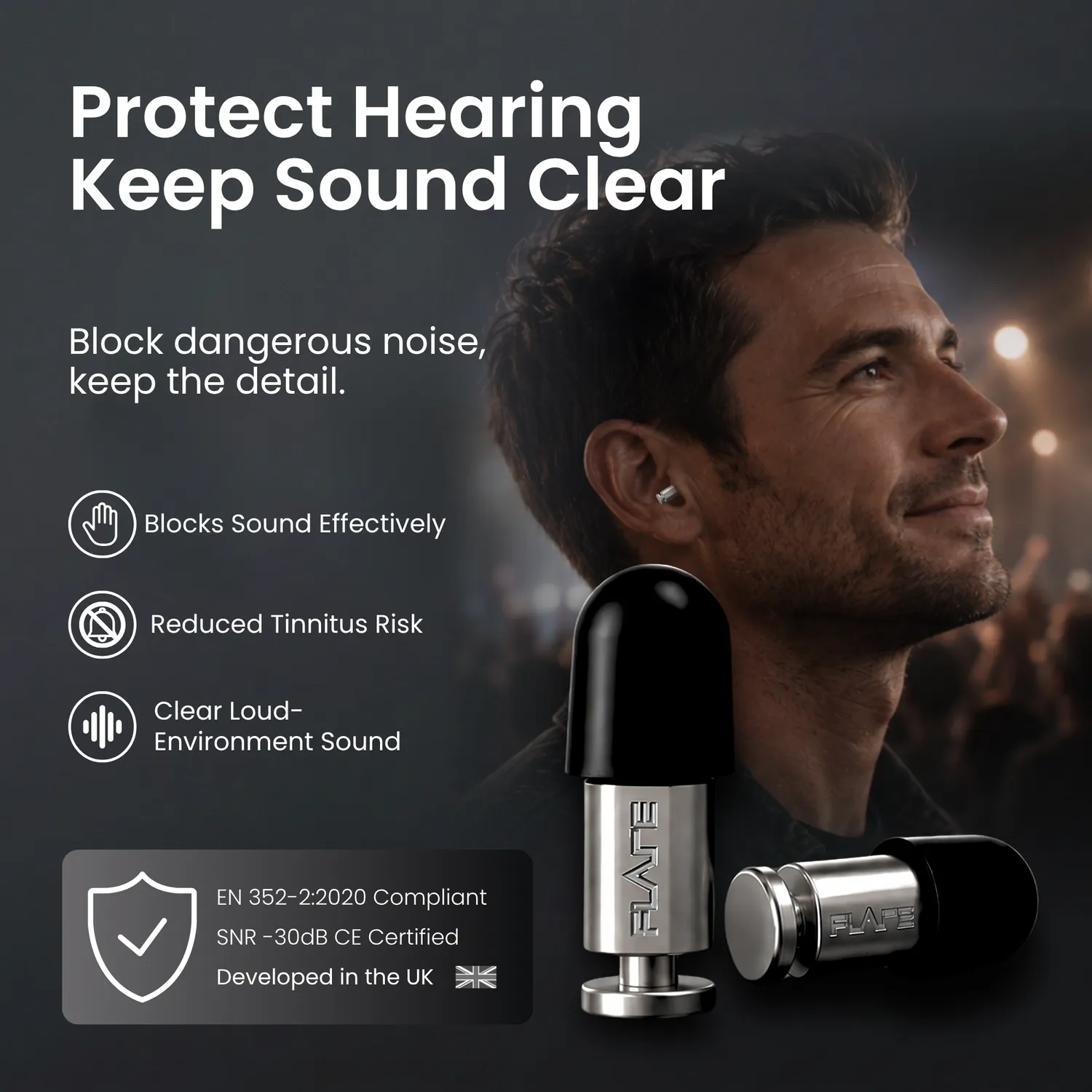 Flare Audio Isolate oordopjes Stone Aluminium 30dB