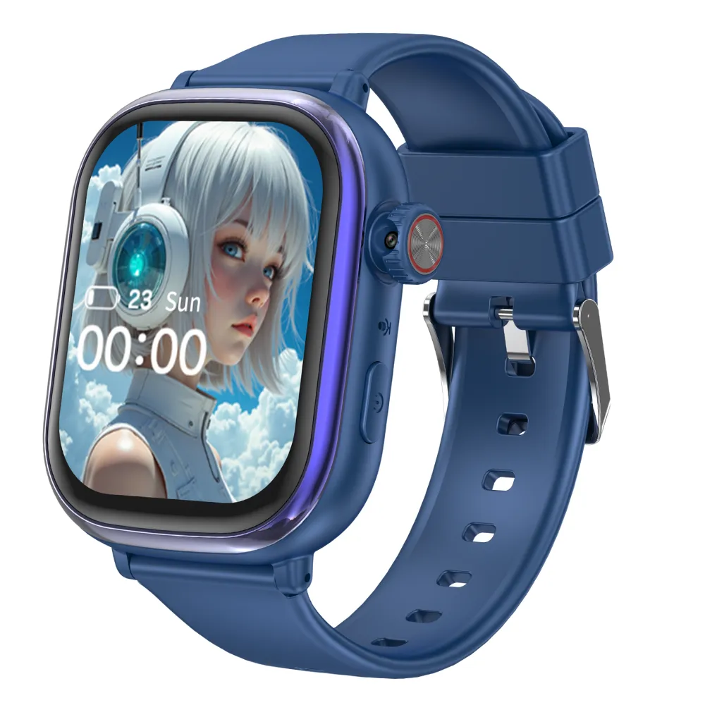 WISEQ smartwatch kinderen blauw GPS SIM AMOLED