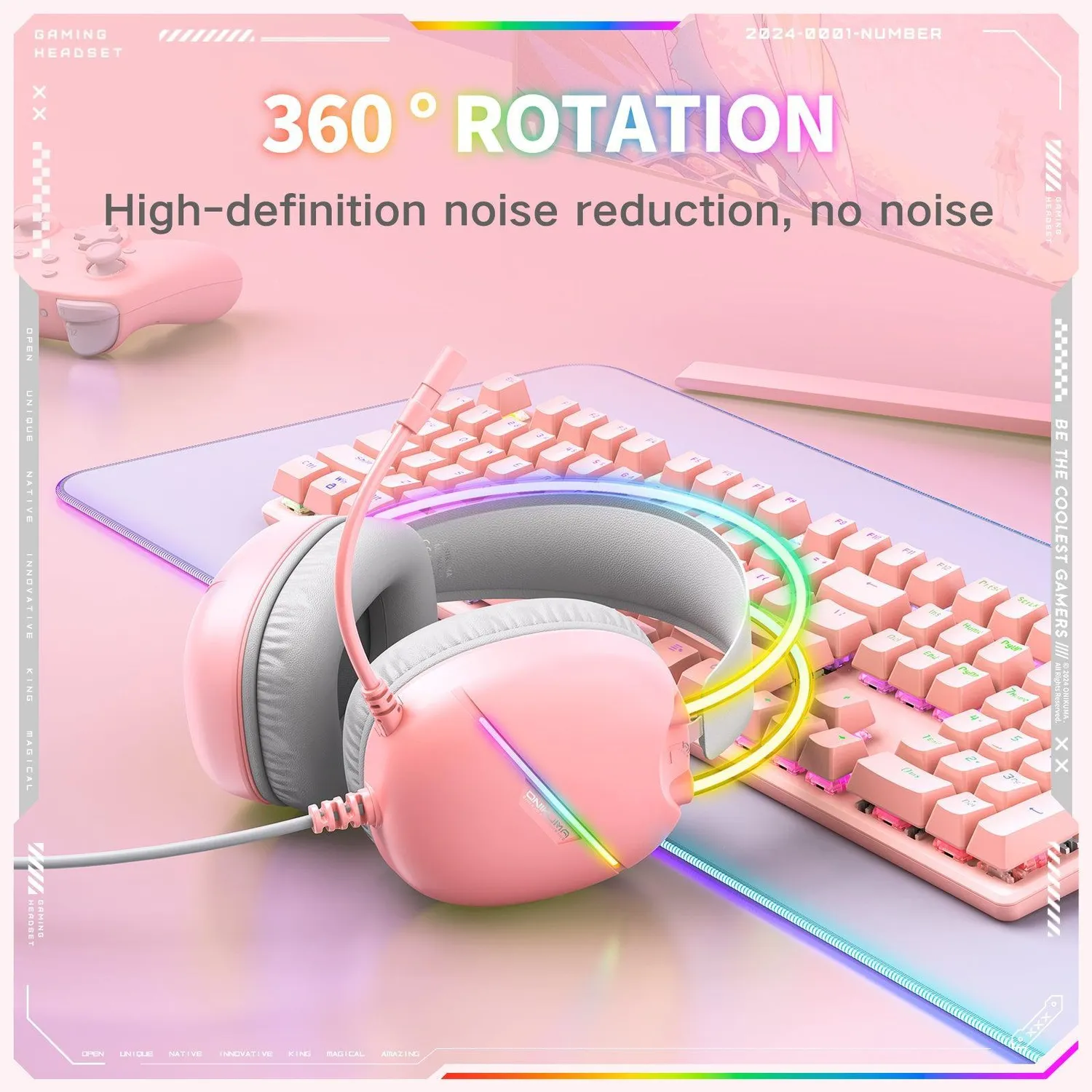 ONIKUMA X33 gaming headset zwart 50 mm USB-C