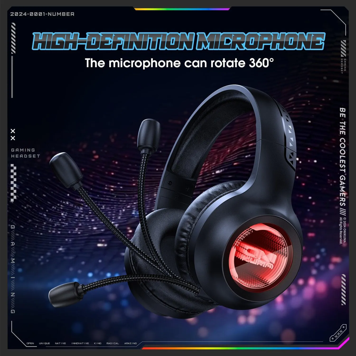 ONIKUMA GT818 gaming headset zwart bluetooth 20 uur