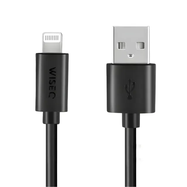WISEQ Lightning oplaadkabel 3 meter zwart iPhone