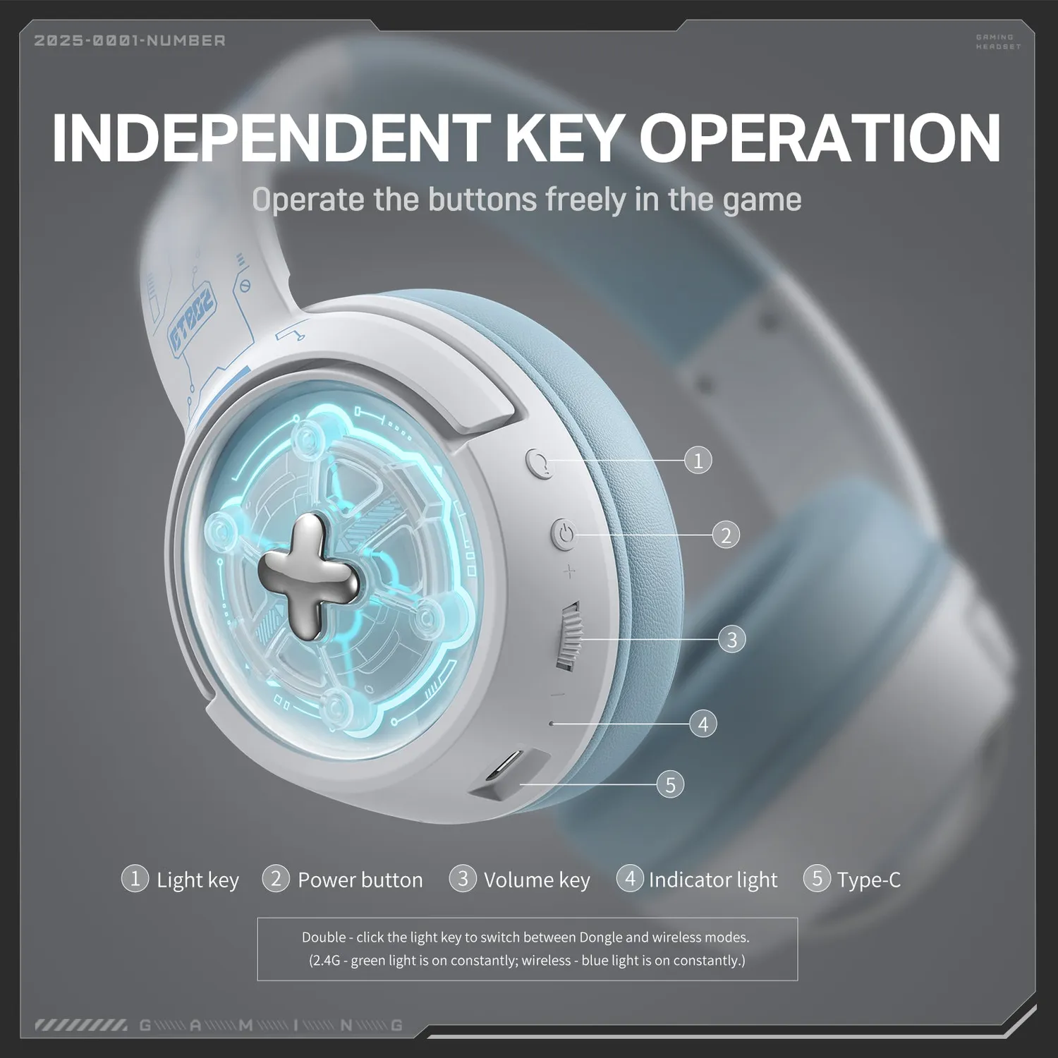 ONIKUMA GT802 gaming headset zwart tri-mode