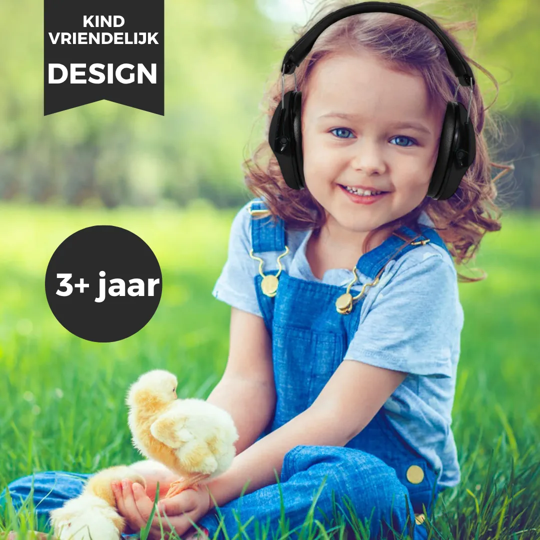 WISEQ Gehoorbescherming Kinderen Oorkappen Zwart 26dB