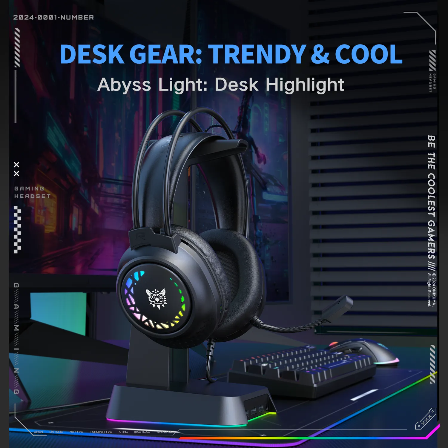 ONIKUMA X92 gaming headset zwart RGB surround